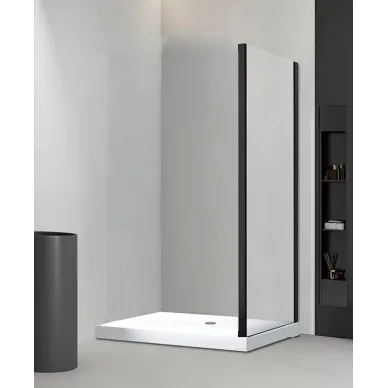 Душевая перегородка Veconi Rovigo KP-03B (KP03B-120-01-C5) 120x195, стекло прозрачное/профиль черный 0