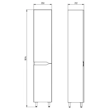 Пенал ASB-Mebel Бари 35 (9610) белый 5