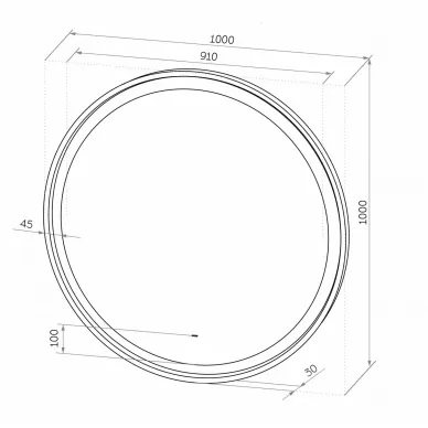 Зеркало Art&Max Napoli AM-Nap-1000-DS-F-Grey 100 см бесконтактный сенсор с LED подсветкой, grey matt 9
