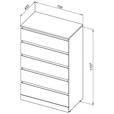 Комод Aquanet  Сканди 302552 70 см, дуб крафт 5