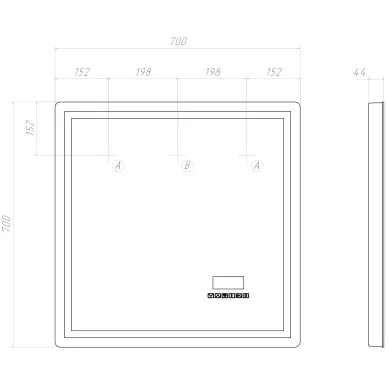 Зеркало VIGO Geometry Media voice 46 70 см 5