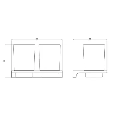Стакан Wonzon & Woghand Eclipse WW-9128-BL двойной, чёрный матовый 1