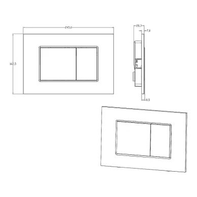 Смывная клавиша Azario New-TS AZ-ABS-001-CH механическая, хром 2
