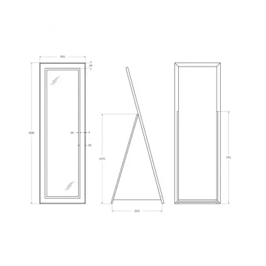 Зеркало BelBagno Kraft SPC-KRAFT-555-1700-TCH-PIA-NERO с подсветкой, 55x170 см 8