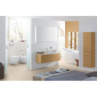 Тумба для ванной Villeroy & Boch Aveo New Generation (A844GFGT) (Dark Oak) (131 см) с раковиной и зеркалом 5