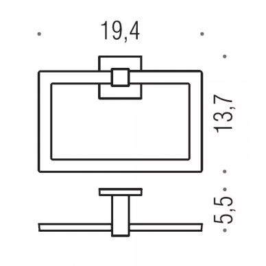 Полотенцедержатель Colombo Basic Q (B3731) (19,4x5,5x13,7 см) 1