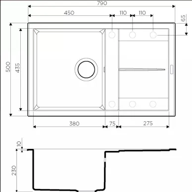 Мойка кухонная Omoikiri Sumi 79-CH (4993669) шампань 1