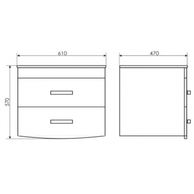 Тумба для ванной Comforty Лаура-60-2 (61x57x47 см), белый глянцевый 8