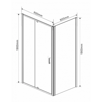 Душевой уголок Vincea Intra (VSR-1I809080CL) 90x80х190 см, профиль хром/стекло прозрачное 5