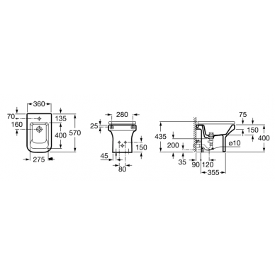 Биде напольное Roca Dama-N (357784000) 1