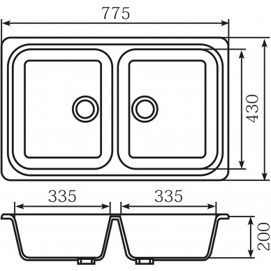 Мойка кухонная Mixline ML-GM23 (532404)	молоко 5