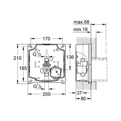 Скрытая часть Grohe Rapido U (37338000) 1
