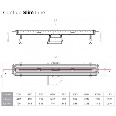 Душевой лоток Pestan Confluo Slim Line 550 + (13100026) 6