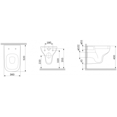 Чаша подвесного унитаза Am.Pm X-Joy FlashClean (C85A1700MBSC) безободковый, с микролифтом (черный матовый) 9