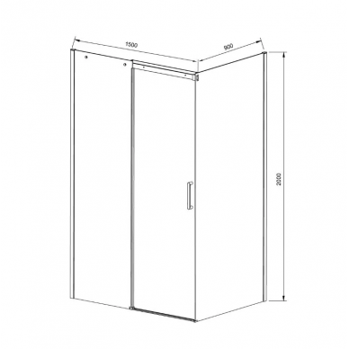 Душевой уголок Vincea Dice (VSR-4D9015CLB) 150х90х200 см, профиль чёрный/стекло прозрачное 2