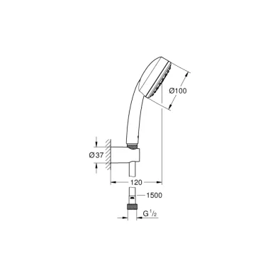 Душевой гарнитур Grohe New Tempesta Cosmopolitan 100 I 26084002 хром 1
