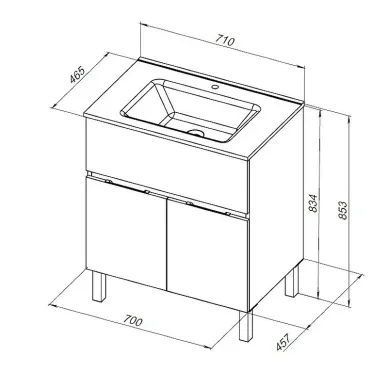 Тумба для ванной Aquanet Алвита New 303900 70 см, антрацит 14