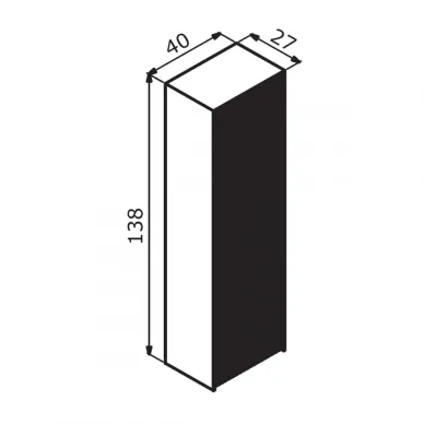 Пенал ORKA Cube 3000367 40 см, бежевый матовый 5