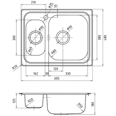 Мойка кухонная Iddis Strit (STR60PZi77) 60,5*48 см, глянцевая 1
