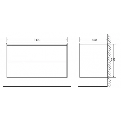 Тумба для ванной Belbagno Pietra (PIETRA-1000-2C-SO-ST) Stucco Cemento Leggero 1