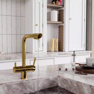 Смеситель для кухни Wasserkraft (A8377) под фильтр, глянцевое золото 11
