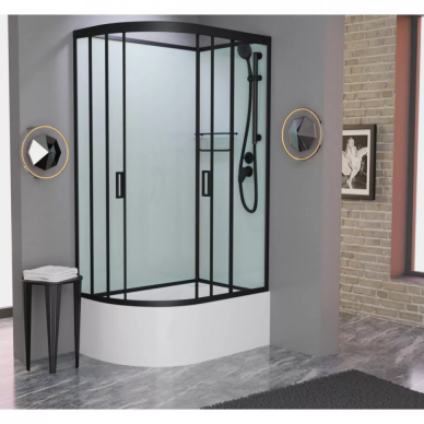 Душевая кабина Frank F412/2R М Black (20077) (правосторонняя) 120х80х215 см, матовое стекло, без крыши 7