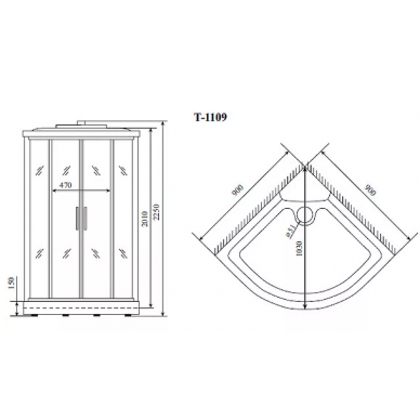 Душевая кабина Timo Comfort 90*90*220  (T-8809F) 7