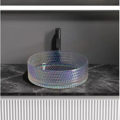Раковина накладная Ceramicanova Cristal (CN6059) (36 см) стеклянная неон 5