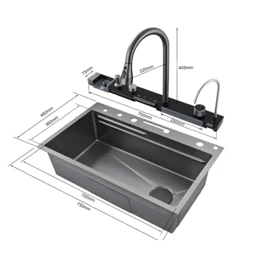 Мойка кухонная Cerutti SPA Gloria II CT10356 многофункциональная, чёрная 9