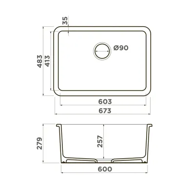 Мойка кухонная Omoikiri Torishima 67-U/I-WH Glossy 4993866 67x48 см, белая глянцевая 3