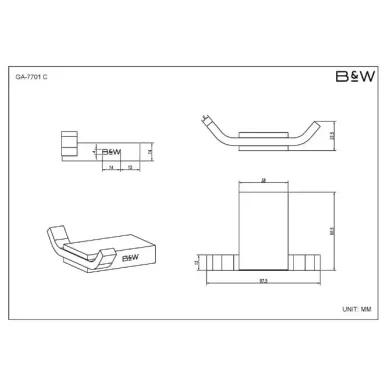 Набор аксессуаров для ванной комнаты Black & White Gravity GA-7720C хром 6