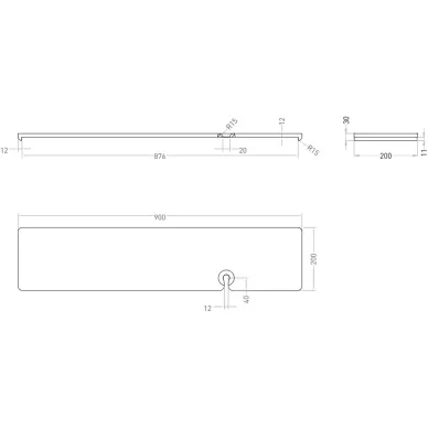 Полка для ванны Salini Gabbiano Basic 1906202M 90x20 см, белая матовая 5