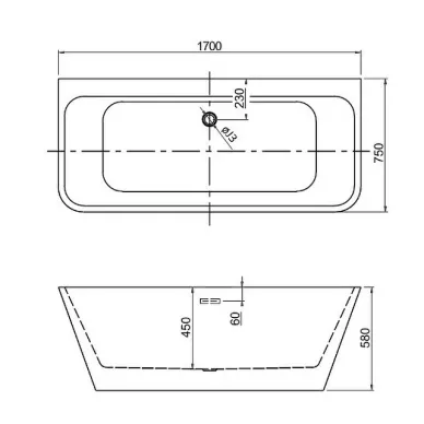 Акриловая ванна Aquatek Элегия AQ-113775WT 170x75 3