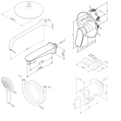 Душевая система Am.Pm X-Joy FB85A3RH30 встраиваемая, с изливом, хром 5