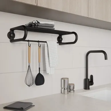 Полка для полотенец Milardo Easy EASBWS2M49 черная 5