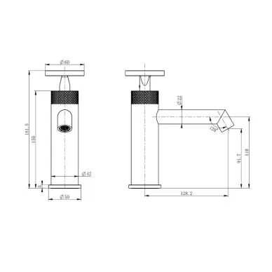 Смеситель для раковины Wonzon & Woghand WW-H1065-BG брашированное золото 2