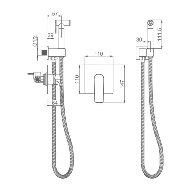 Гигиенический набор Splenka S30 S30.53.09 графит 1