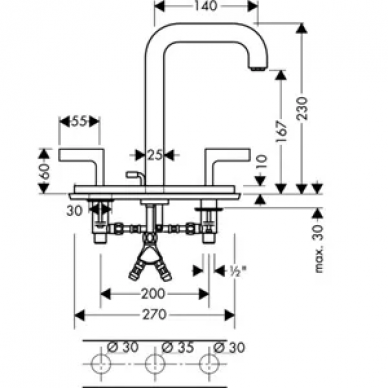 Смеситель для раковины Hansgrohe Axor Citterio (39136000) 1