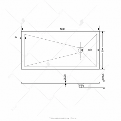 Поддон для душа RGW STone Tray ST-0129MI (16152912-06) (90-120) (прямоугольный) 1