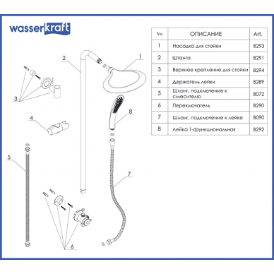 Душевая система Wasserkraft (A045) 7