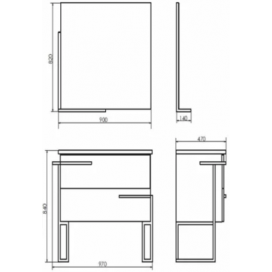 Тумба для ванной Comforty Дюссельдорф-90 (87x84x47 см), дуб дымчатый 11