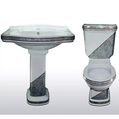 Чаша для напольного унитаза Creavit Klasik (KL310.000I0) с биде, Декор DIAG./GRI 5