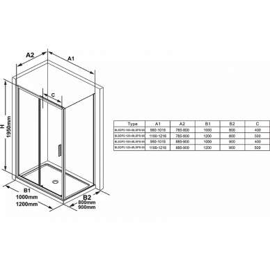 Боковая стенка Ravak Blix Slim BLSPS-90 (X9BM70C00Z1) профиль хром/стекло Transparent 5