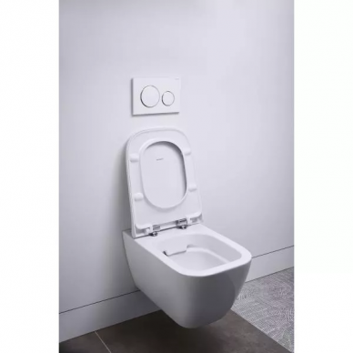 Чаша подвесного унитаза Geberit Smyle Square Rimfree (500.683.00.2), закрытая форма, микролифт 6