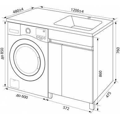 Тумба для ванной Iddis Optima Home (OPH12RDi95K) 120 см, с дверцами, с раковинной (чаша справа),  белая 6