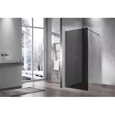 Душевая перегородка Vincea Walk-In (VSW-1H100CGGM) 100х200 см, профиль вороненая сталь/стекло тонированное 1