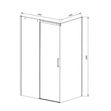 Душевой уголок Vincea Dice (VSR-4D1014CL) 140х100х200 см, профиль хром/стекло прозрачное 2