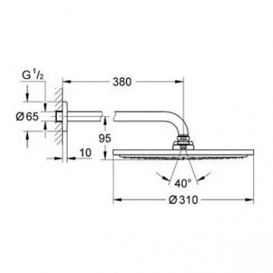 Верхний душ Grohe Rainshower Cosmopolitan (26056000) (310 мм) 1
