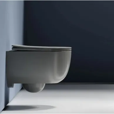 Унитаз подвесной Ceramicanova Modena Rimless CN6063MH, антрацит матовый, с сиденьем микролифт 5
