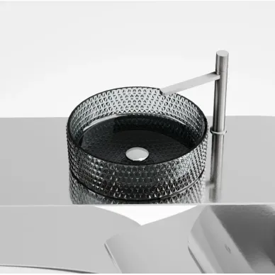 Раковина накладная Ceramicanova Cristal (CN6060) (36 см) стеклянная чёрная 5